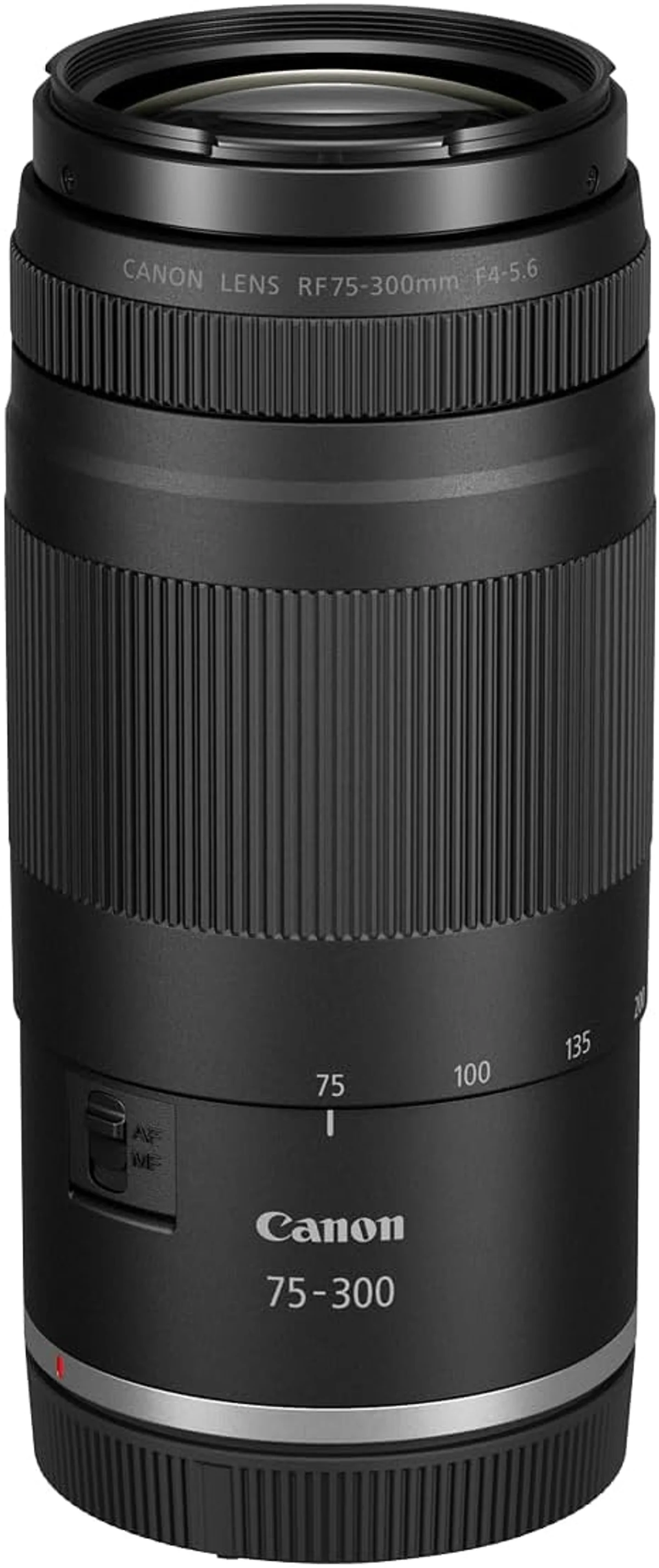 Canon RF 75-300mm F4-5.6 mounted on camera