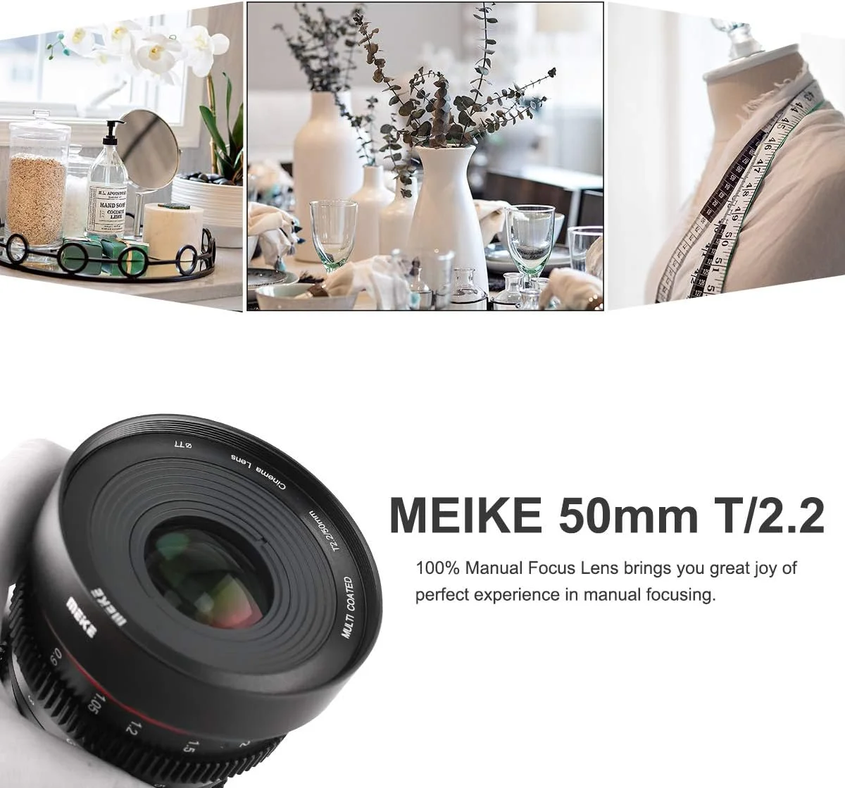 Meike 50mm T2.2 Mini Cinema (M43) — detail close-up
