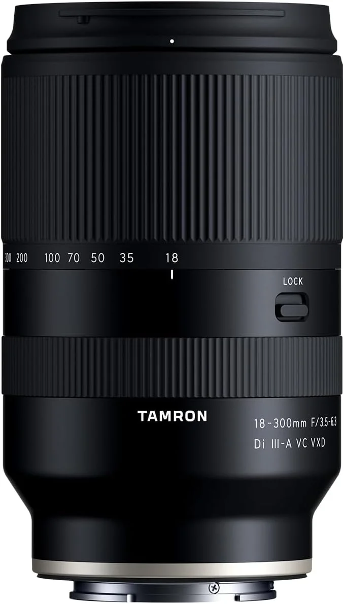 Tamron 18-300mm f/3.5-6.3 Di III-A VC VXD (Sony E) mounted on camera
